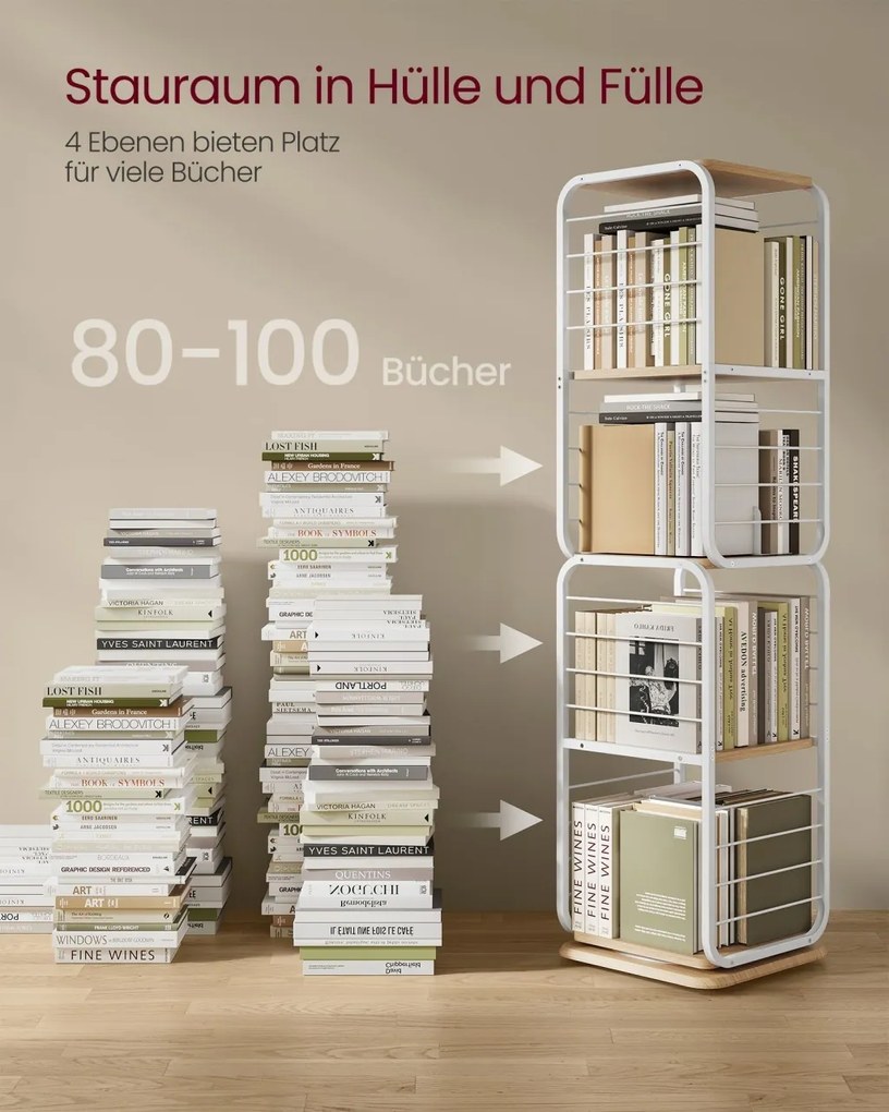 Biblioteca Vasagle Alb 43x43x158 cm