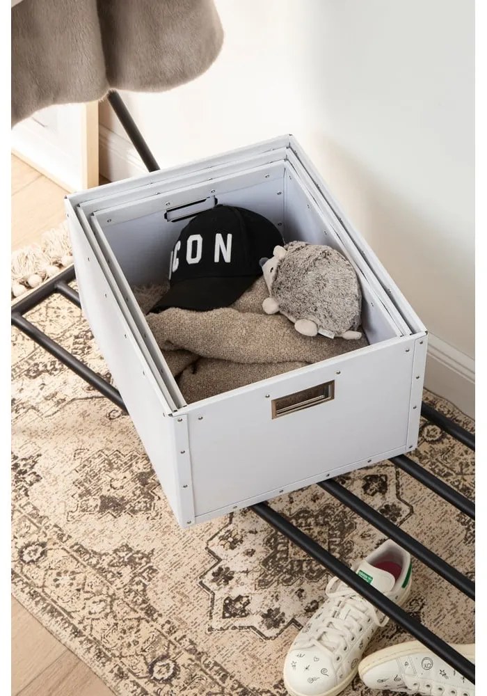 Cutii de depozitare albe 3 buc. din carton Ture – Bigso Box of Sweden