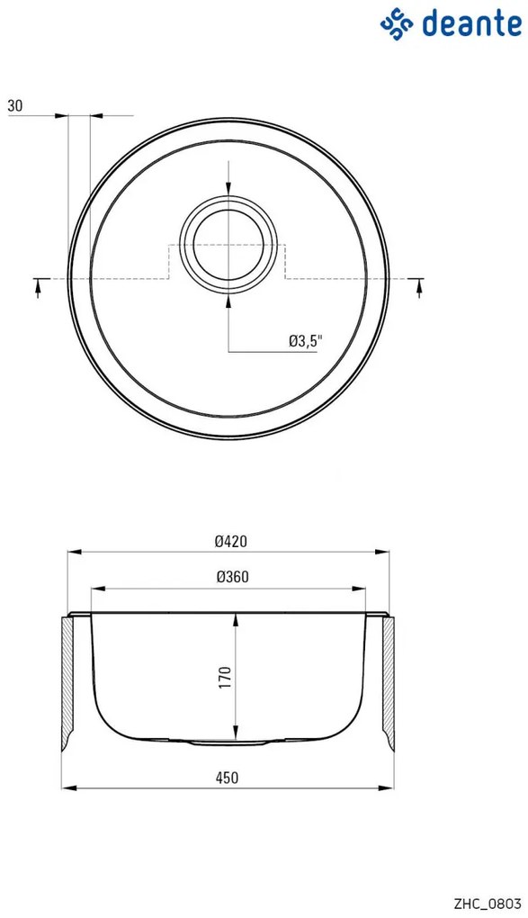 Chiuvetă din inox, 1-cuvă, Twist, ZHC_0803