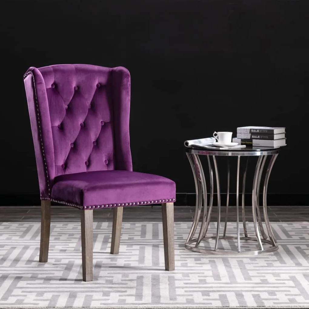 Scaun de sufragerie, violet, catifea 1, Violet