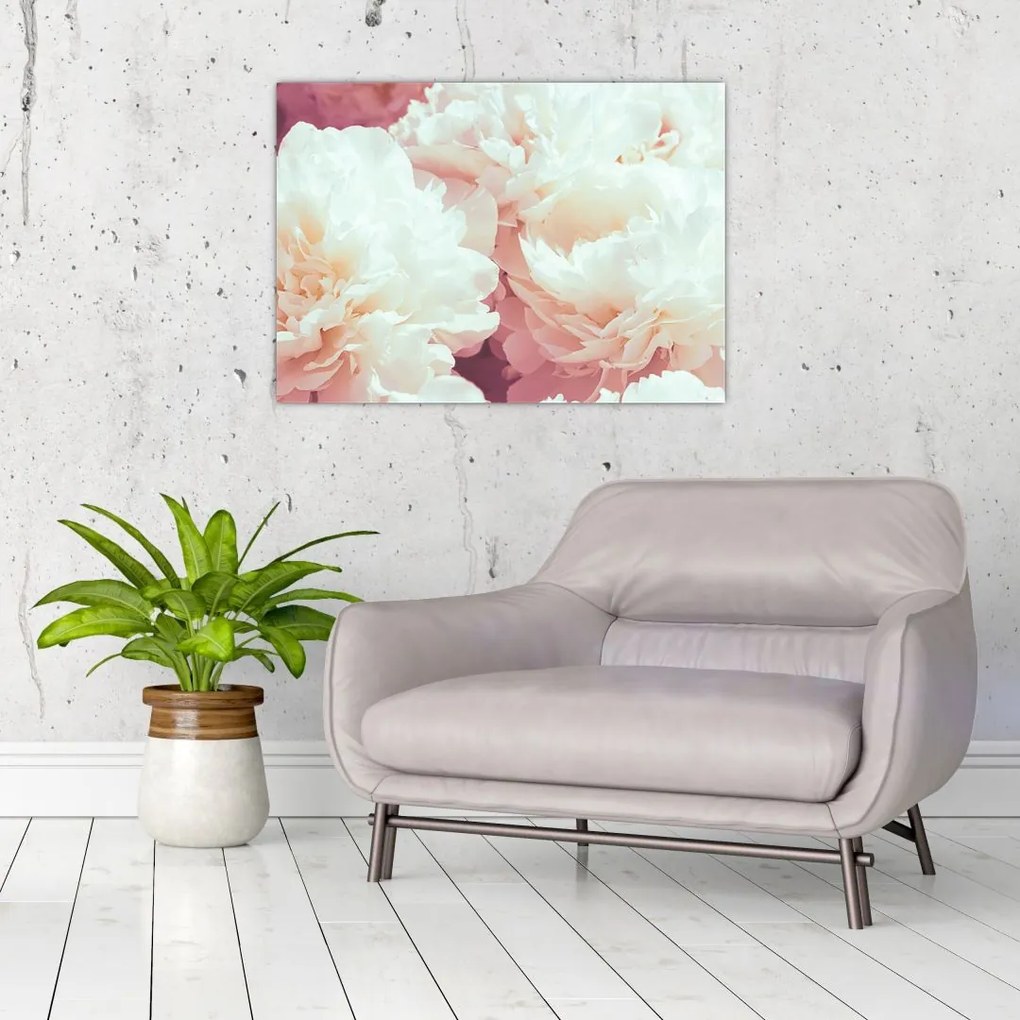 Tablou pe sticlă cu flori (70x50 cm)