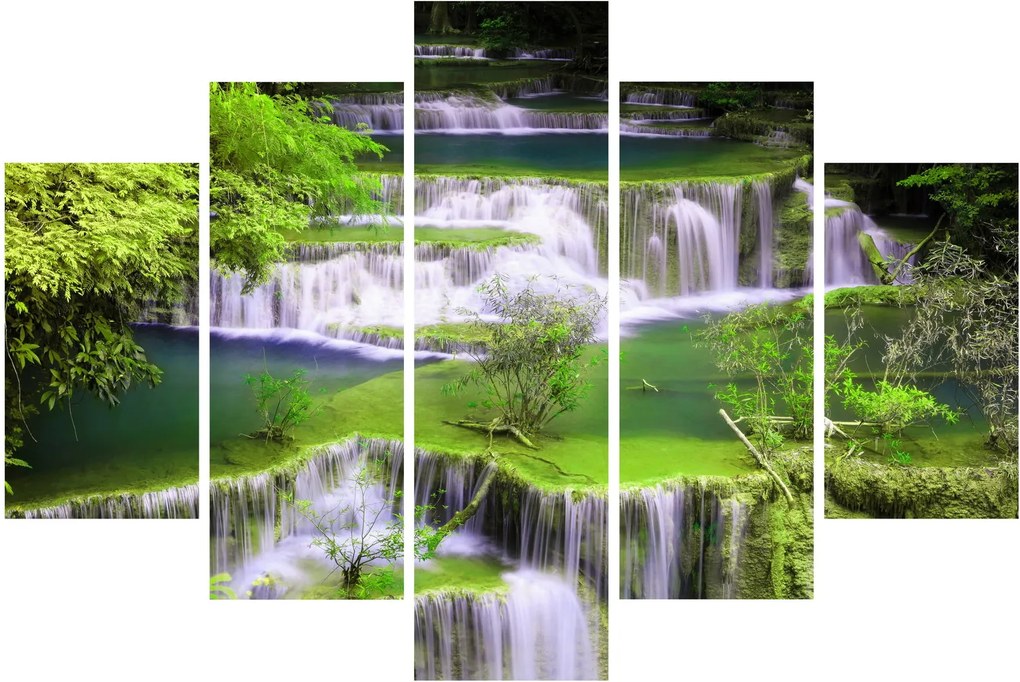 Tablou - Cascada Huay Mae Khamin, Kanchanaburi, Thailanda (150x105 cm)