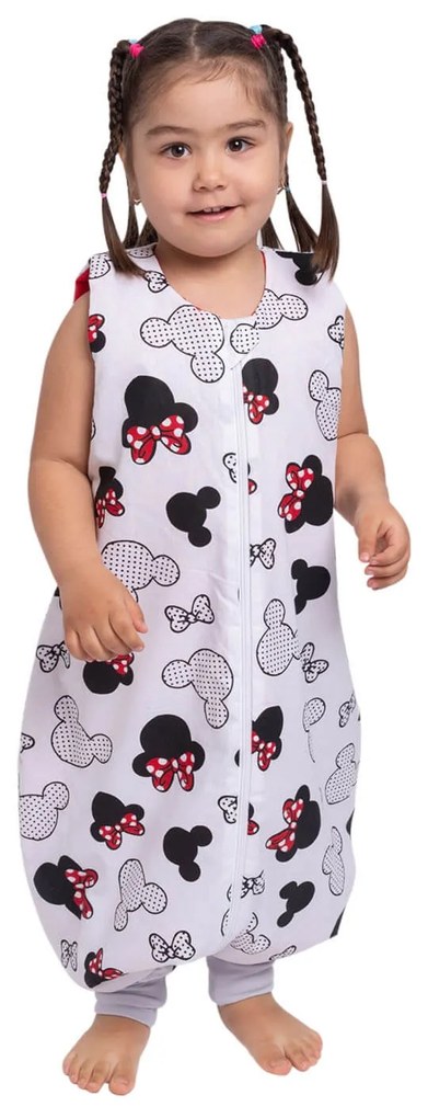 Sac de dormit cu picioare pentru copii 18-36 luni Kidizi Minnie 1 tog, mansete transformabile in soseta