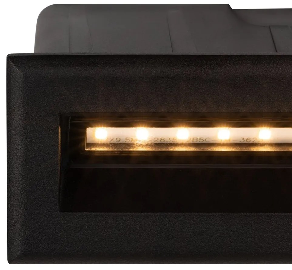 Spot LED incastrabil scari / perete exterior IP65 Bosca negru 13,7cm