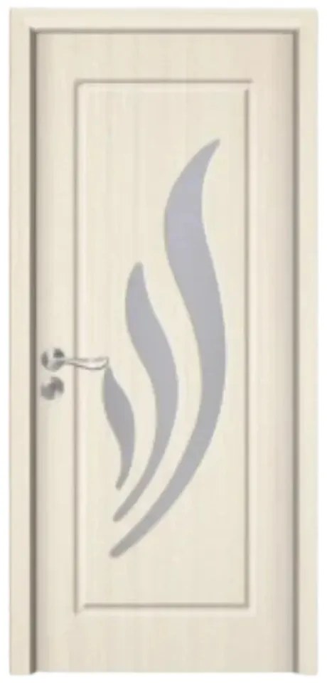 Usa Interior din MDF Novo Doors ND310, Cadru din Lemn Masiv, Geam Sablat, KIT COMPLET, Toc , Manere si balamale incluse (Culoare: Gri deschis, Toc: