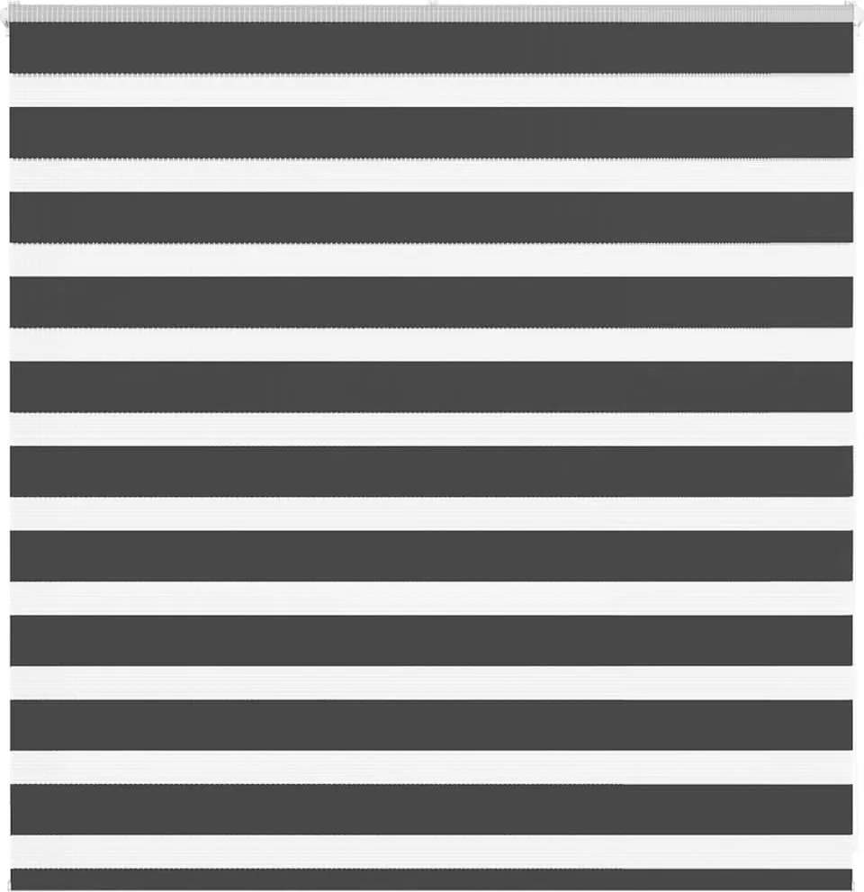 vidaXL Jaluzea cu zebră neagră lățime materială 145,9 cm poliester