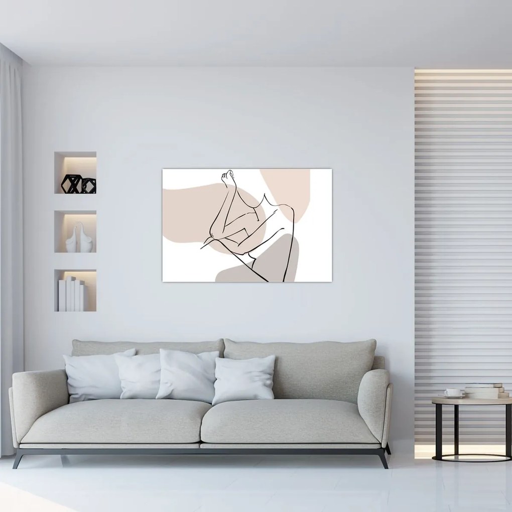 Tablou - Femeie corp linie de artă N⁰1 (90x60 cm)