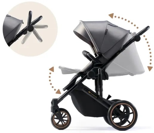 Cărucior de copii combinat 3 în 1 KINDERKRAFT SELECT PRIME 2 Premium Shadow gri