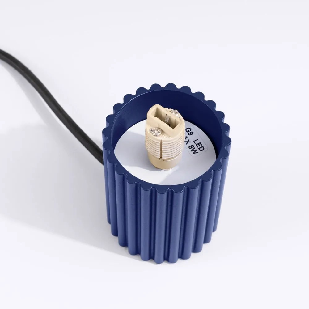 Veioză albastru-închis cu abajur din sticlă (înălțime 19 cm) Orbital – Sollux