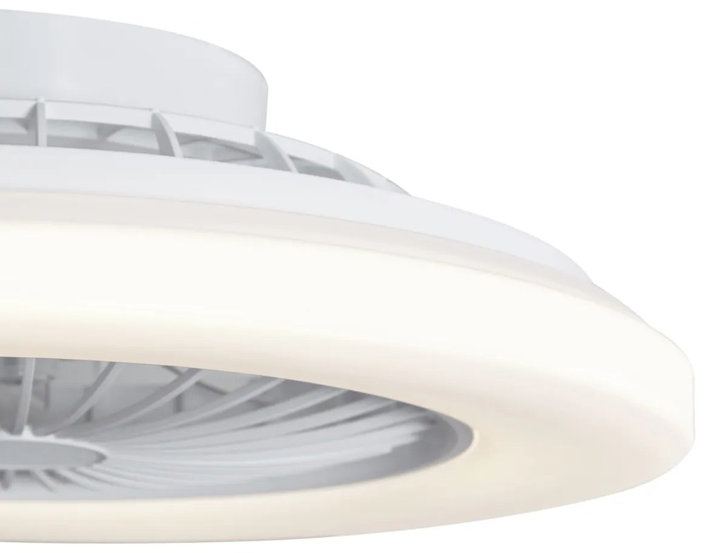 Ventilator de tavan alb 48,5 cm, inclusiv LED RGB reglabil cu telecomandă - Clemo