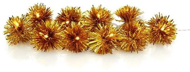 Ghirlandă luminoasă cu LED Markslöjd Pompom, 10 becuri, auriu