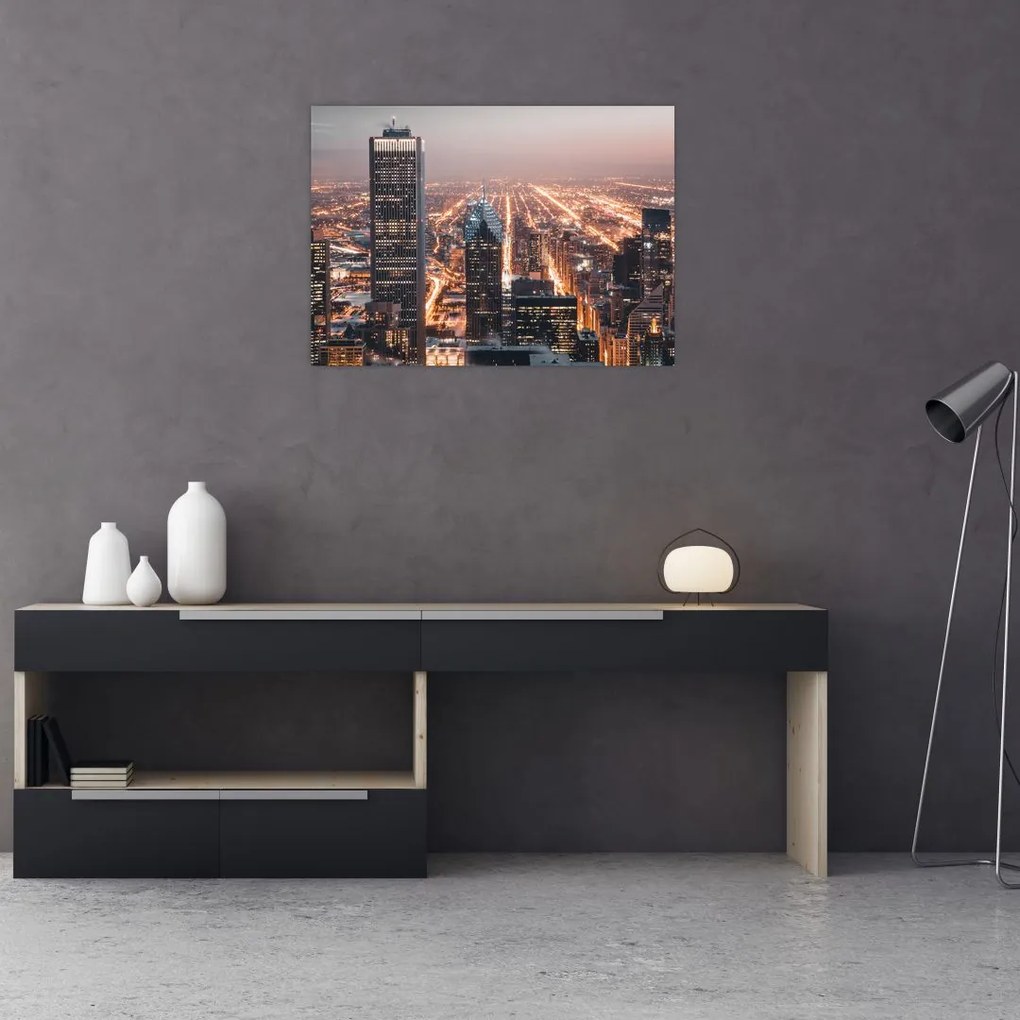 Tabloul cu metropolă luminată (70x50 cm)
