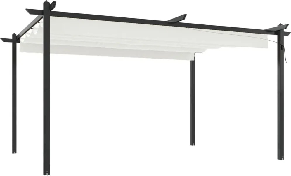 vidaXL Pavilion grădină, acoperiș retractabil, crem, 4x3 m