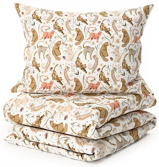 Lenjerie de pat din bumbac WILD CATS colorată Dimensiune lenjerie de pat: 70 x 90 cm | 140 x 220 cm