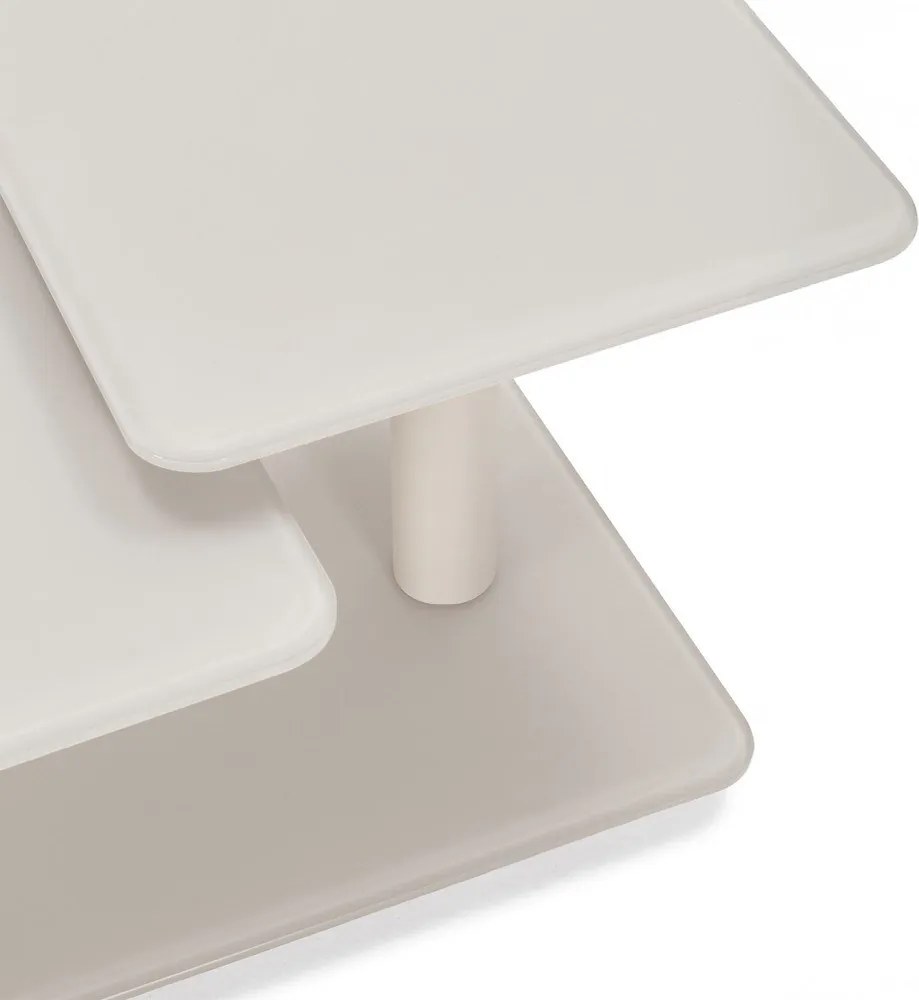 Măsuță de cafea crem din sticlă 54x115 cm Elvi – Marckeric