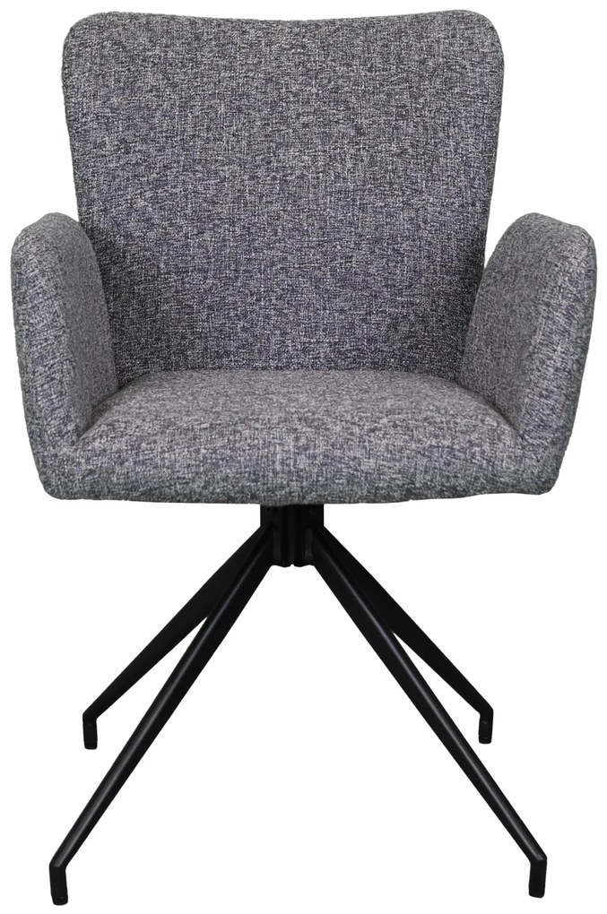 MAZZONI EXPORT SARETTA Gri albăstrui (material Java 48) - SCAUN MODERN PIVOTANT TAPIȚAT PENTRU SALON/SUFRAGERIE/BIROU LOFT