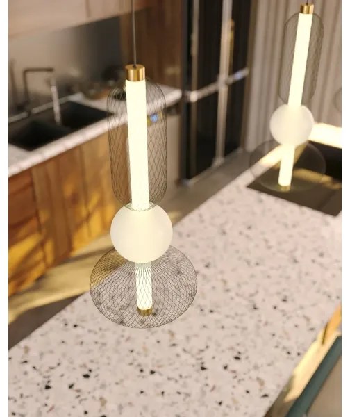 Lustră LED pe cablu MAXLIGHT P0591 BORA LED/10W/230V d. 22 cm alb/negru