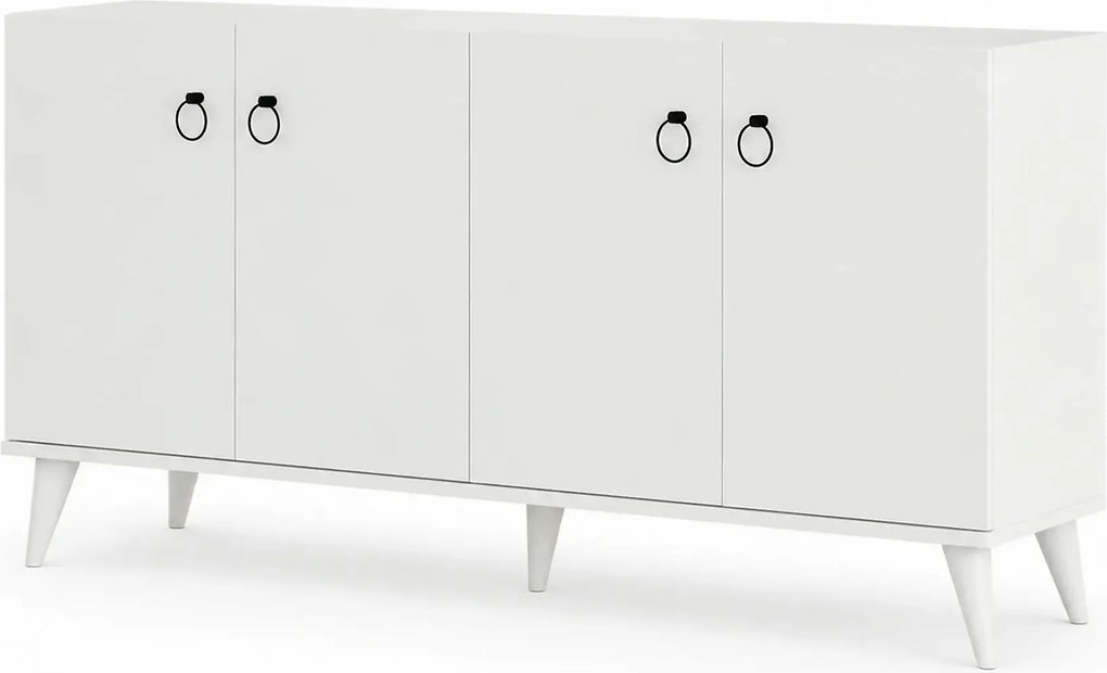 Comoda 616TNM1601, alb, PAL melaminat, 180x45x79 cm