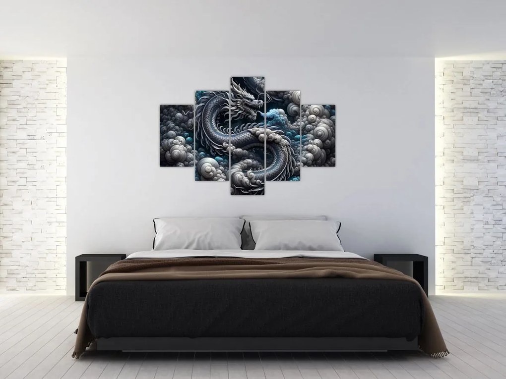 Tablou – Dragon în fum (150x105 cm)
