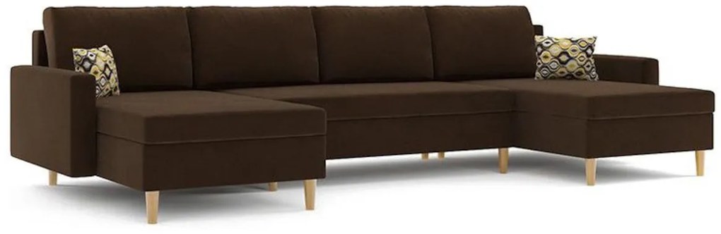 Supermobel Canapea extensibilă în formă de U ASULA, 295x75x140, haiti 14/amber 73