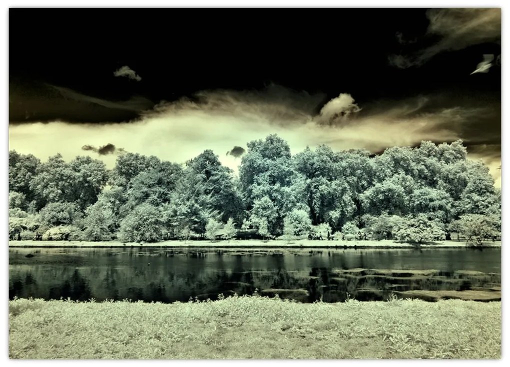 Tablou pe sticlă suprafeței de apă (70x50 cm)