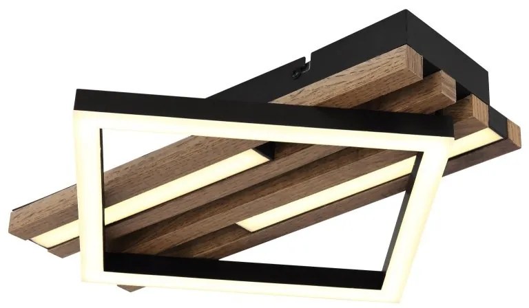 Plafoniera LED riflaj MDF cu efect de lemn OBRIEN