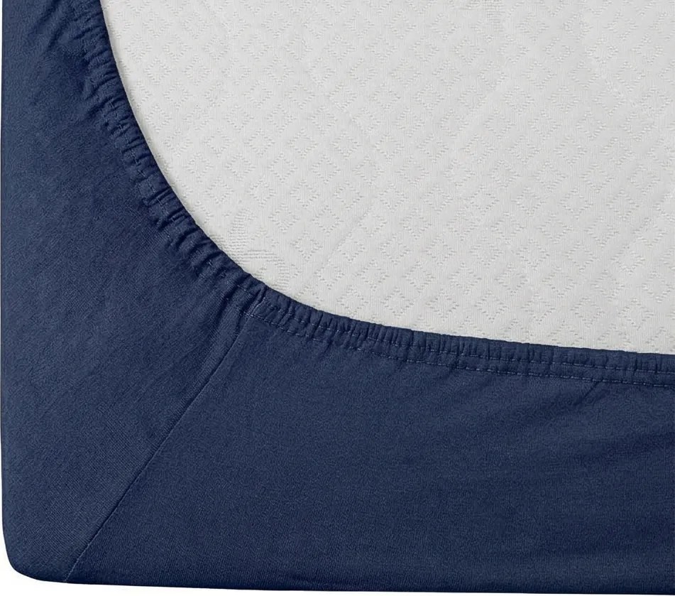 Cearsaf din bumbac cu elastic STANDARD 90 x 200 cm bleumarin