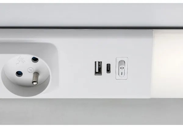 Corp de iluminat LED cu prize pentru corpuri de bucătărie Rabalux 78042 BILAL E LED/18W/230V 4000K 60 cm alb