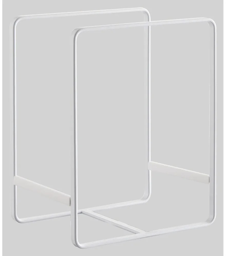 Suport metalic pentru farfurii Yamazaki Tower, alb