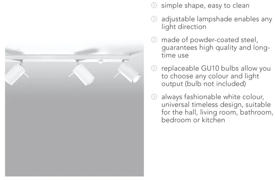 Lustră Sollux Etna 4L, alb