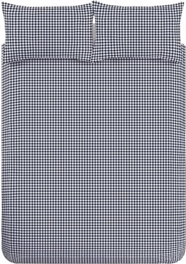 Lenjerie de pat albastru-închis pentru pat dublu/extinsă cu 3 piese 230x220 cm Bamford Gingham Check – Catherine Lansfield