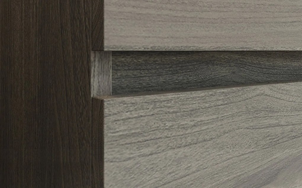 Set lemn masiv Mobilier Baie Suspendat Bello 80cm - Rovere Fumo