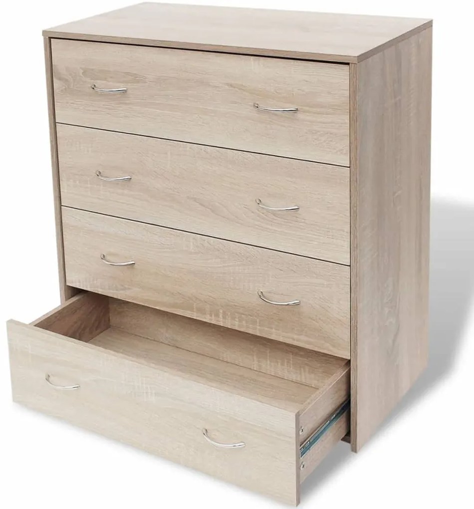 242544 vidaXL Bufet cu 4 sertare, 60 x 30,5 x 71 cm, culoare stejar