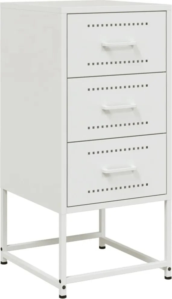 vidaXL Noptieră, alb, 36x39x78 cm, oțel