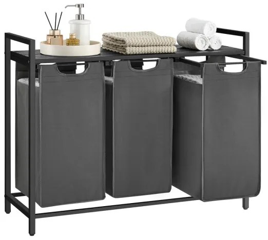 Coș de rufe REX negru/gri