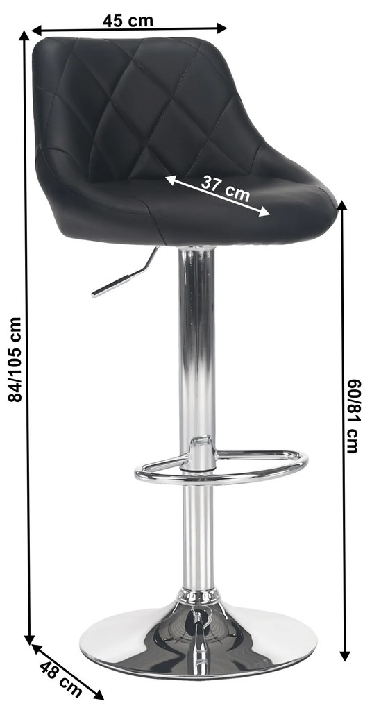 Zondo Scaun tip bar Mariora (negru piele ecologică). 1000121