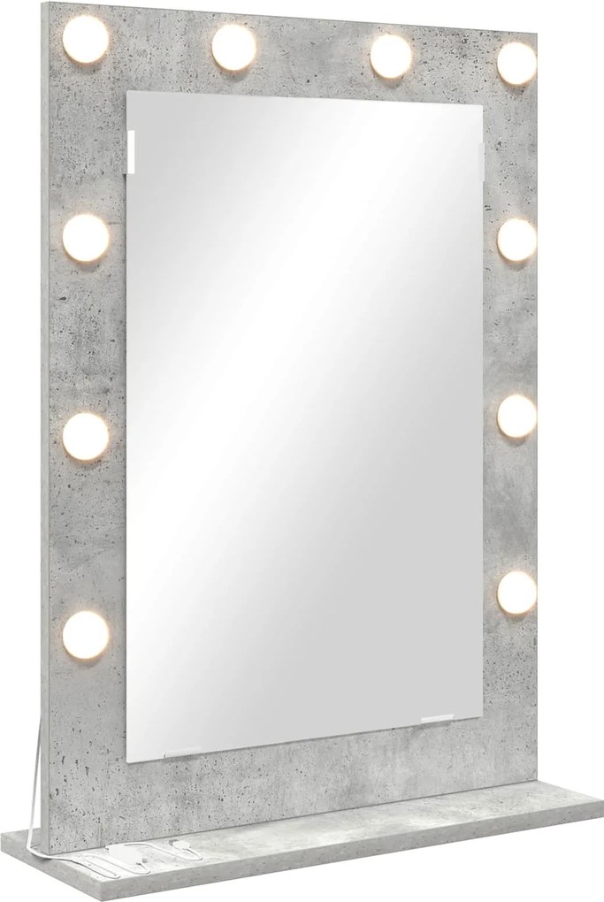 vidaXL Oglindă de toaletă Dreptunghiular Gri din beton 70 x 50 x 18 cm