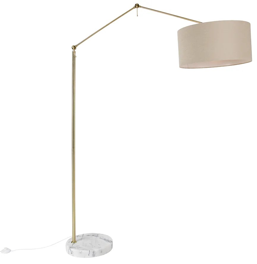 Lampă de podea aurie cu abajur maro deschis 50 cm reglabil - Editor