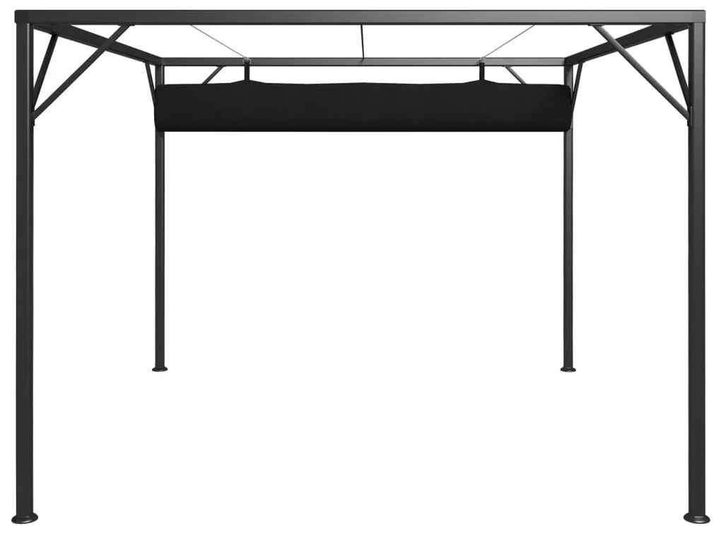 Pavilion de gradina cu acoperis retractabil, antracit, 3 x 3 m Antracit