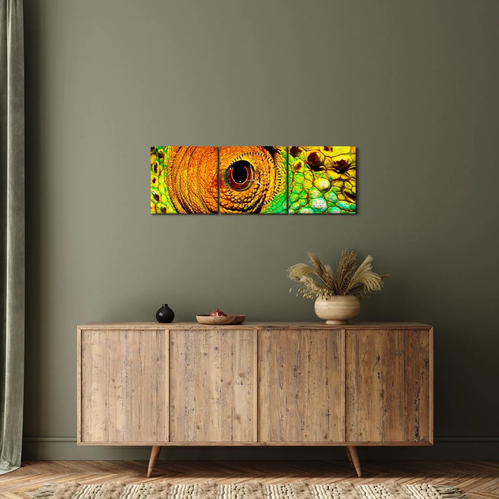 Tablou - Cameleon (cu ceas) (90x30 cm)