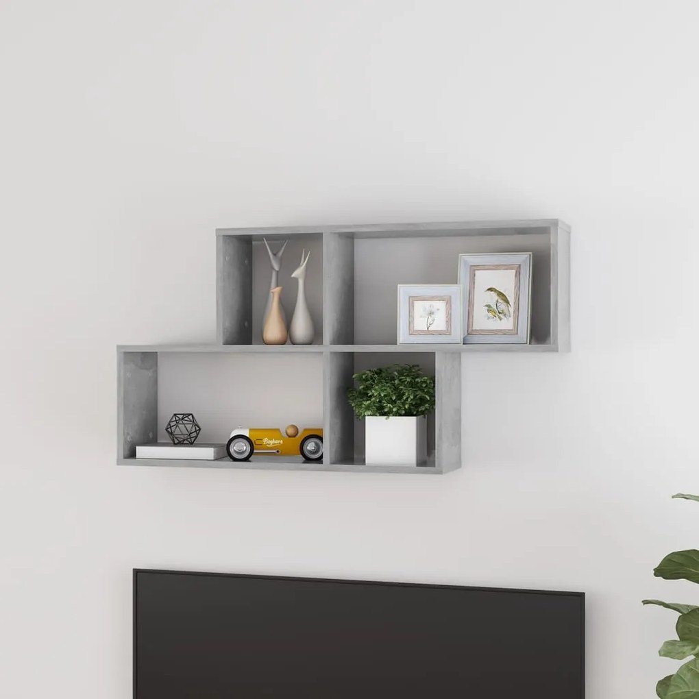 vidaXL Raft de perete, gri beton, 100x18x53 cm , PAL