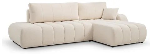 Colțar extensibil DESIO, cu spațiu de depozitare, pe partea dreaptă, bej