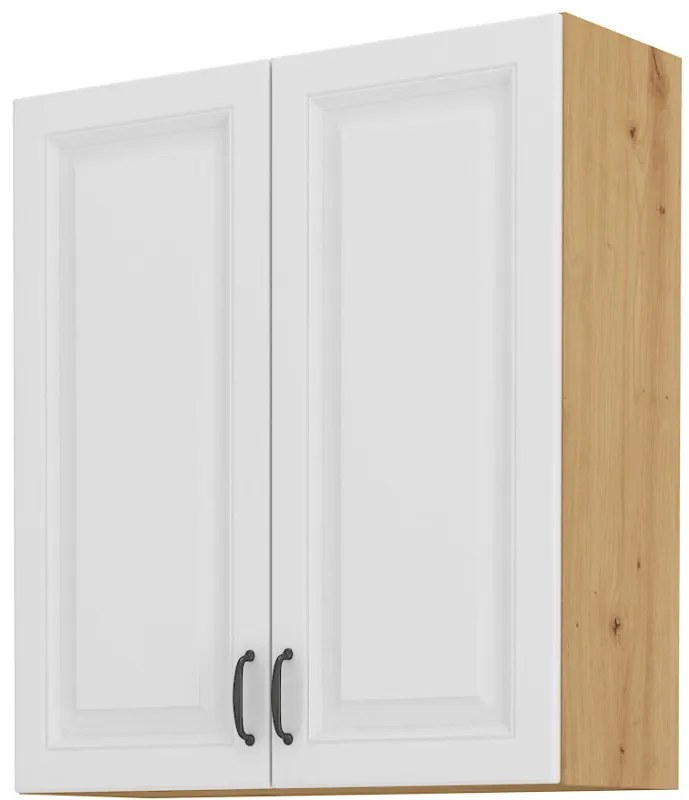 Dulap superior de bucătărie Sheila 80 G 90 2F (stejar artisan + alb). 1032466