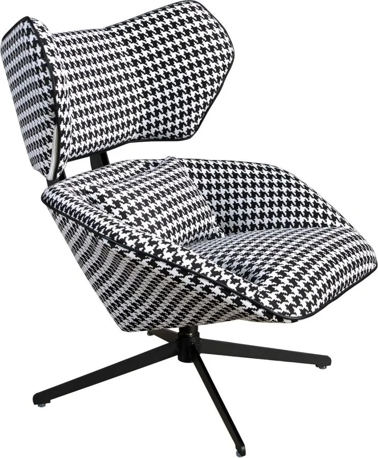 Fotoliu pivotant design LUX, Tesatura Alb-Negru, Armchair