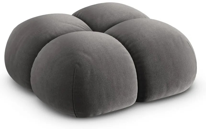 Taburet gri cu tapițerie din catifea Loretto – Cosmopolitan Design