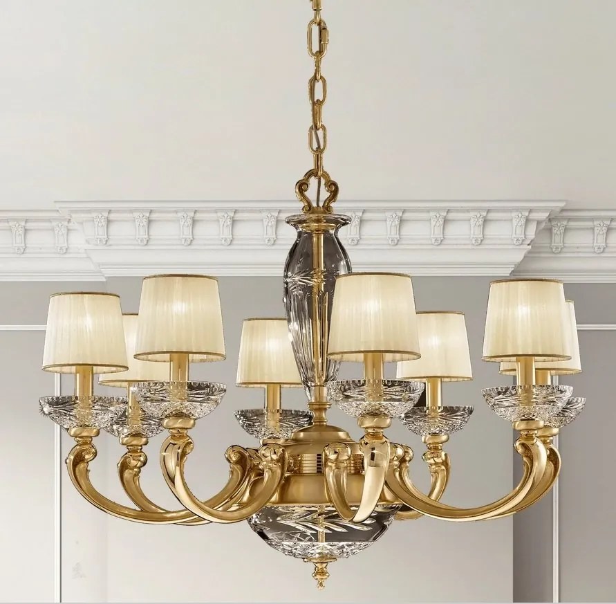 Candelabru XL cu 8 brate LUX realizat manual Ofelia