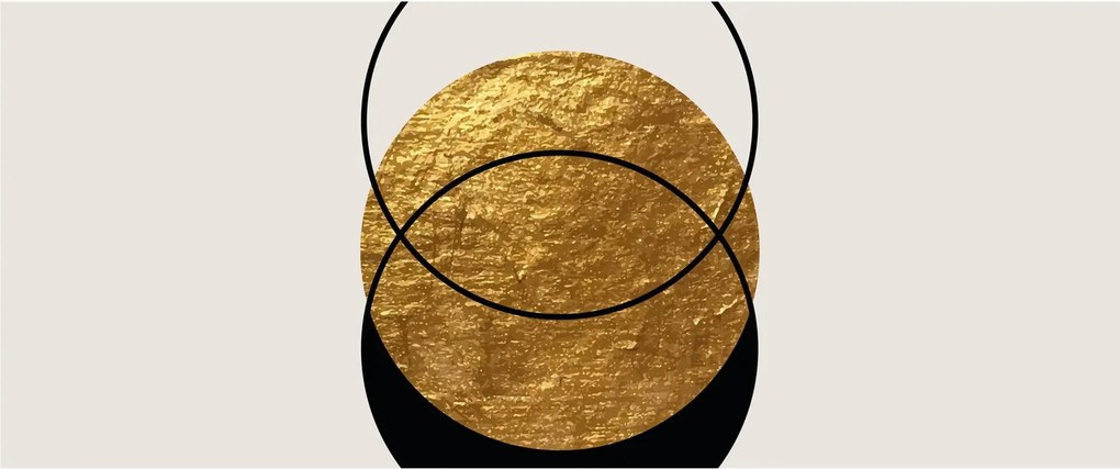 Tablou - Abstracție de aur și alb N⁰2 (120x50 cm)