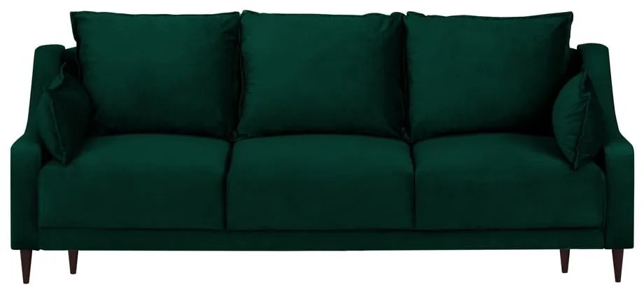 Canapea extensibilă cu 3 locuri și spațiu de depozitare Mazzini Sofas Freesia, verde