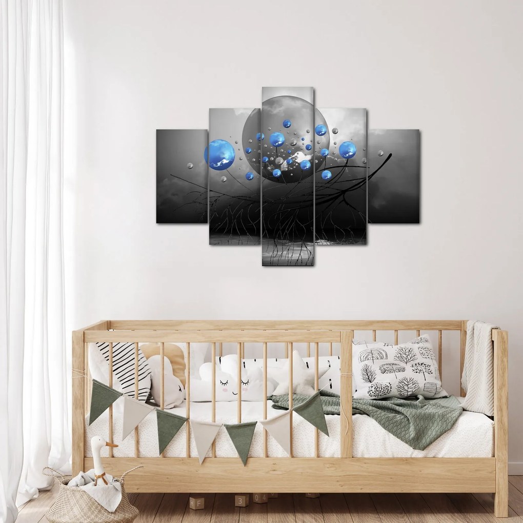 Tabloul cu bile abstracte albastre (150x105 cm)