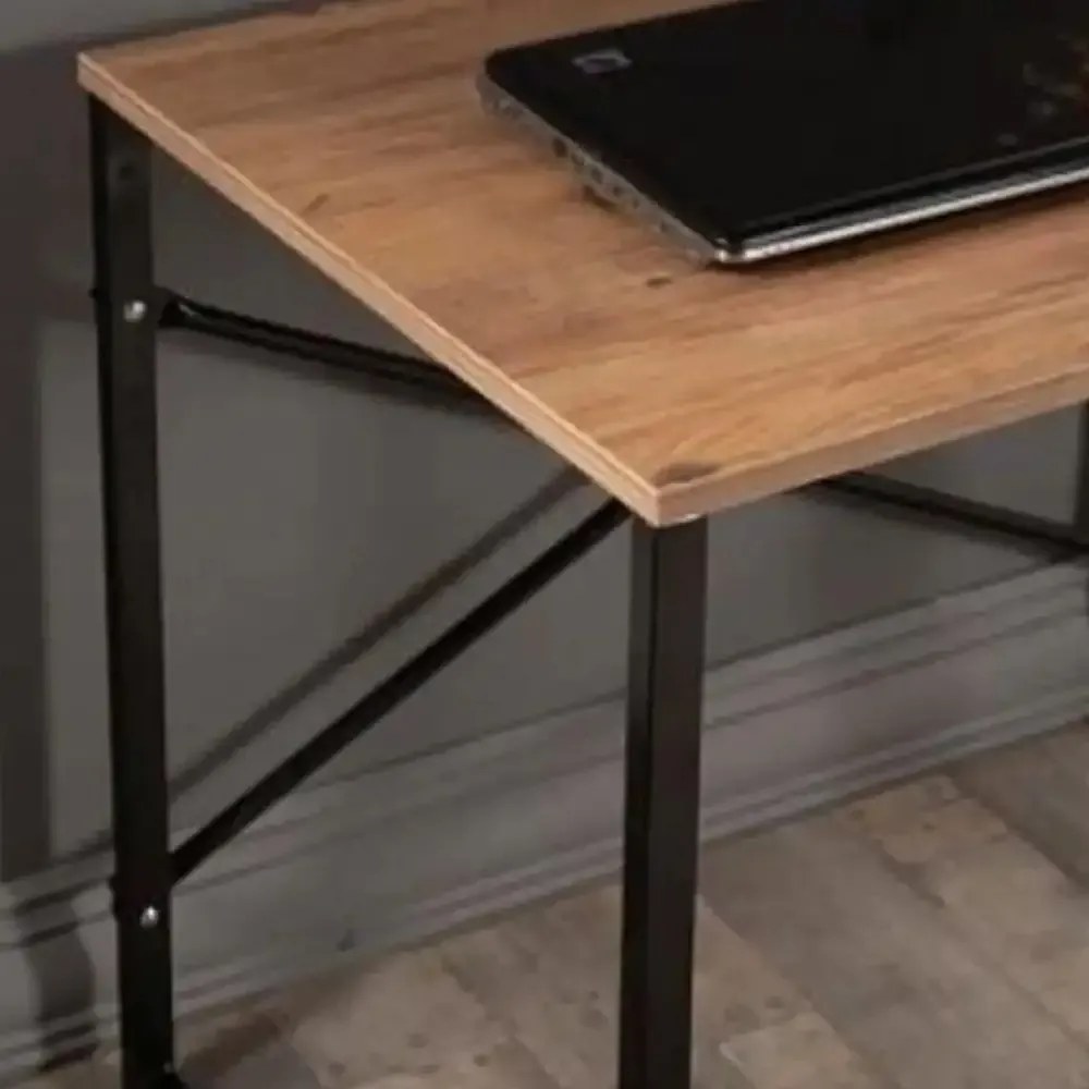 Birou pc pentru birou, model x1,culoare nuc si negru,90 cm